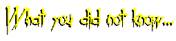 What you did not know...
