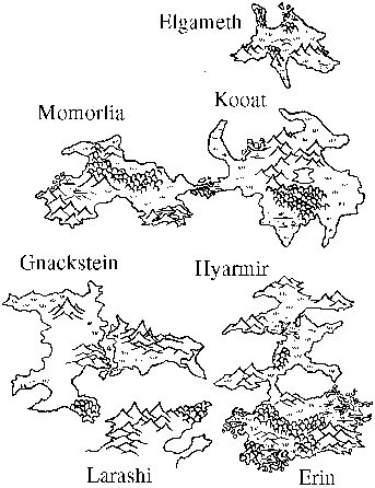 [Karte von Elgameth, Momorlia, Kooat, Gnackstein, Hyarmir und Erin]