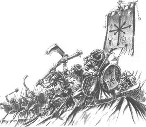 Battle Standard Bearer leading the faithfull