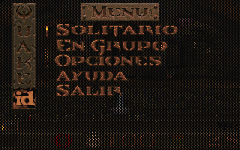 menú principal de Quake