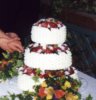 Closeup of the wedding cake