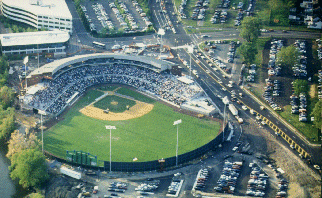 Air shot of Mercer County Waterfront Park Home of the Trenton Thunder