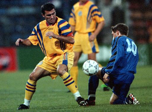 Hagi goes for the ball