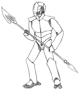 Selenite Warrior with pike