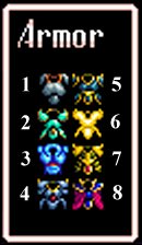 All the Armors, number-coded!