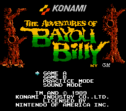 The Adventures of Bayou Billy title screen