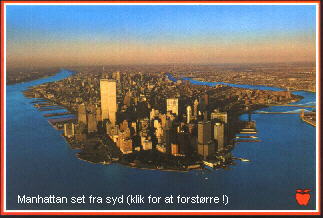 Manhattan, New York - 'The Big Apple' set fra syd