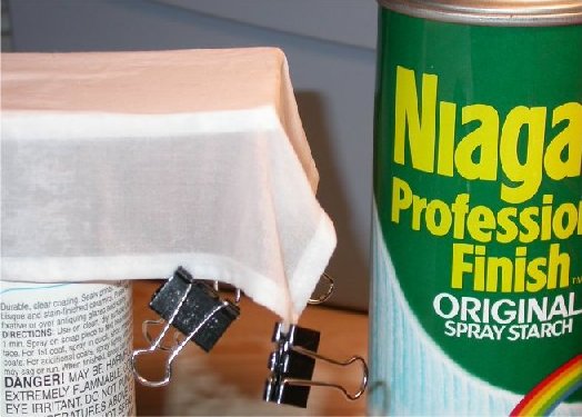 starching a tablecloth