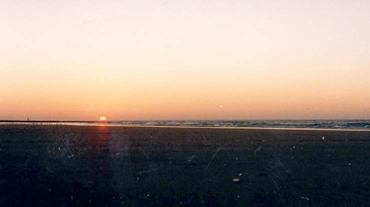 Twilight on North Sea in Ostende