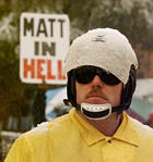 A police officer watches over the protest (AP/Michael S. Green)