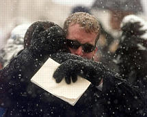 Mourners: Photo by AP/Ed Andrieski