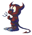 Animated graphic of blinking Devil.