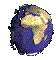 Earth: (textured- yellow land/dark blue water)
