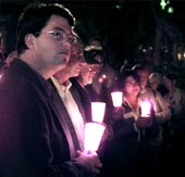 Lawyer Scott Greenwood at UC vigil