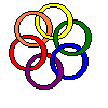 Animated rainbow rings graphic