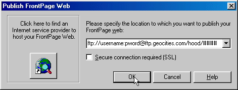 Inputting the FTP protocol