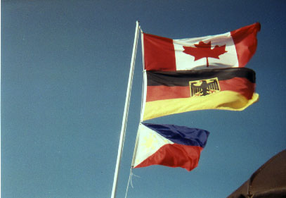 Flags of Canada, Germany and the Philippines