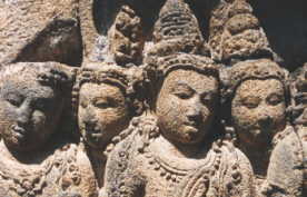 faces on burbudur's relief