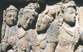 faces on burbudur's relief