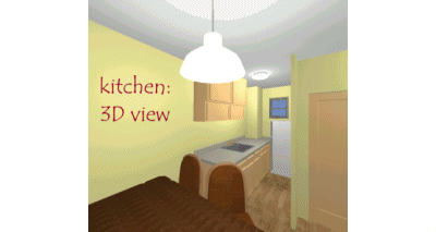 3D models of apartment layout & kitchen
