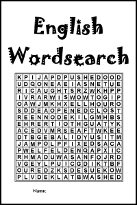 Wordsearch: irregular past tense verbs