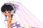 Akane in a wedding dress