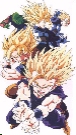 Los Z-Warriors ms poderosos durante el Cell Game (los 4 SSJs y Piccoro)