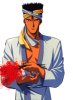 Another famous pic of Mitsukake holding flowers JPEG 13KB