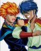 Tasuki and Koji fooling around JPEG 122KB