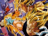 Excelente imagen !! Gok y Vegeta en SSJ, luchando en grupo contra Janeba