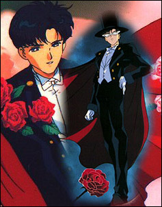 Wearing that familiar tuxedo...