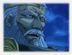 Fahn's pretty old, but he's muscular and tall with white hair and blue eyes.