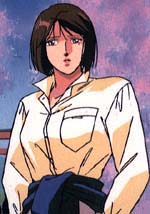 Himiko has short brown hair. She looks like she's in her late 20s
