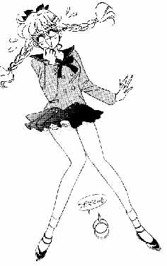Minako como estudiante del colegio T. A.