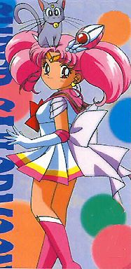 Super Sailor Chibi Moon with Diana on her head.