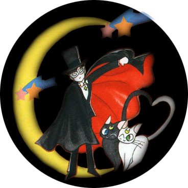 tuxedo kamen + kitties + a moon