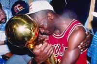 Jordan's first NBA trophy in 1991