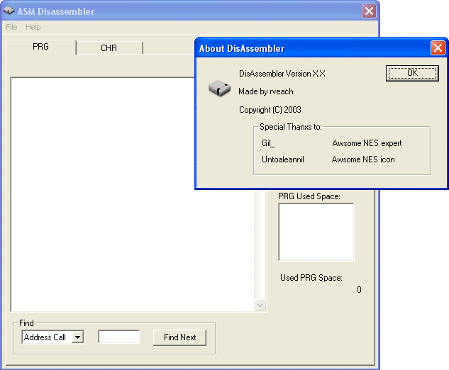 Overview of NES Disassembler ver 1.0 Beta 2