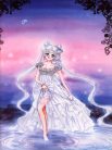 Princess Serenity tip-toeing in a lake
