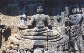 faces on burbudur's relief