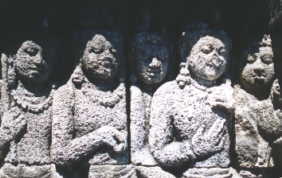 faces on burbudur's relief