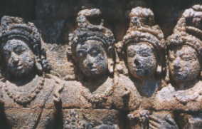 faces on burbudur's relief
