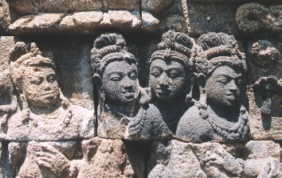 faces on burbudur's relief