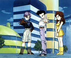 Trunks, GOTEN y  su novia Paris