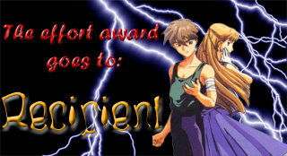 Effort Award presented by Heero and Relena (Gundam Wings)