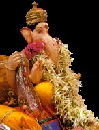 Idol of Ganesha taken in procession during Ganesh Chaturthi