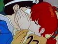 The lady and her lover locking lips