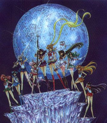All the Scouts with the moon behind them