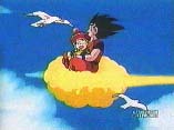 Goku and Gohan on Nimbus