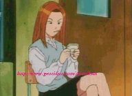 Kyoko playing a portable game
